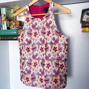 J.Crew Collection pink floral brocade tank